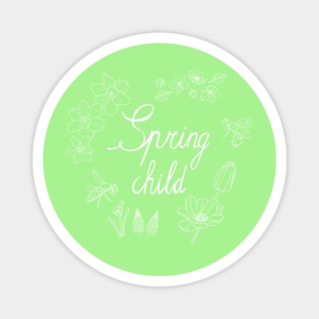 Spring child (white) Magnet by MarjolijndeWinter